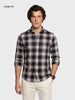 Men's Grey Slim Fit Checkered Casual Shirts