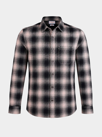 Men's Grey Slim Fit Checkered Casual Shirts