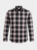 Men's Grey Slim Fit Checkered Casual Shirts