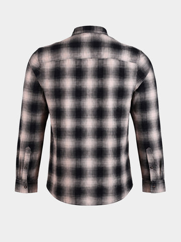 Men's Grey Slim Fit Checkered Casual Shirts