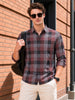 Men's Pink Slim Fit Checkered Casual Shirts