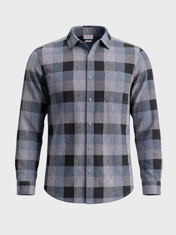 Men's Blue Slim Fit Checkered Casual Shirts