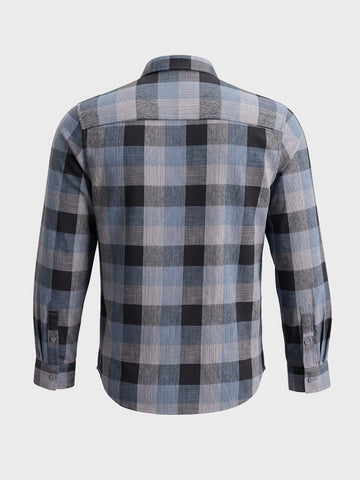 Men's Blue Slim Fit Checkered Casual Shirts