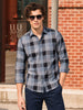 Men's Blue Slim Fit Checkered Casual Shirts