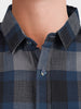 Men's Grey Slim Fit Checkered Casual Shirts