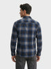 Men's Grey Slim Fit Checkered Casual Shirts