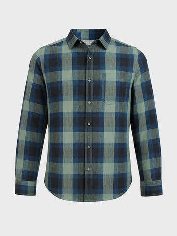 Men's Green Slim Fit Checkered Casual Shirts