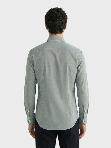 Men's Green Slim Fit Checked Formal Shirt