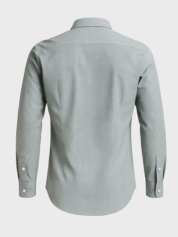 Men's Green Slim Fit Checked Formal Shirt