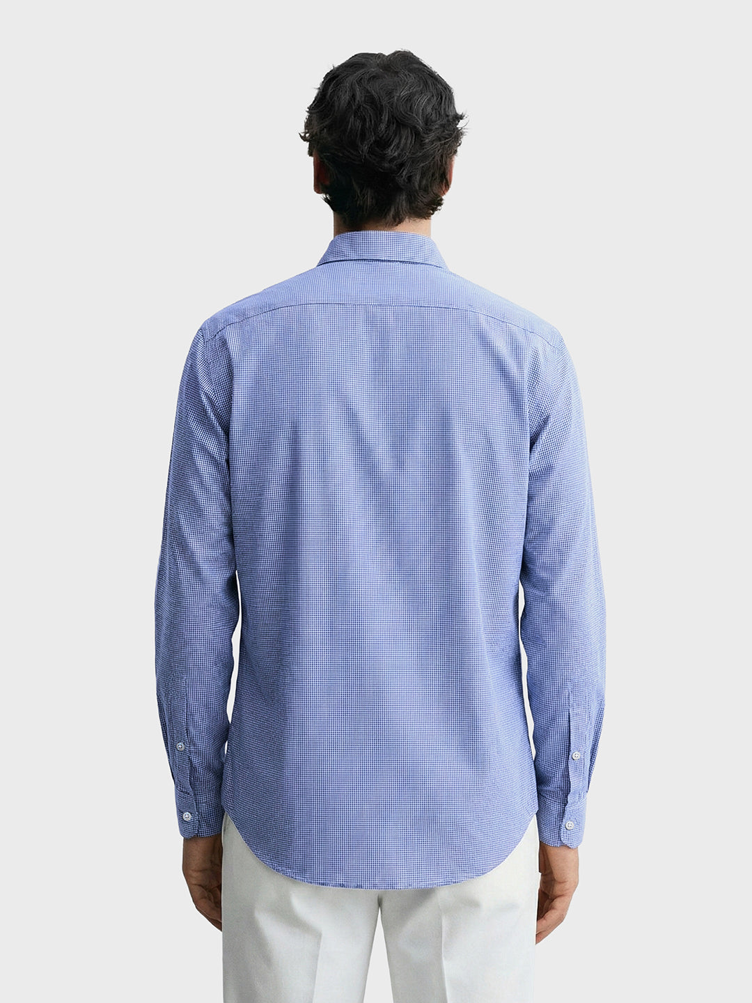 Men's Blue Slim Fit Checked Formal Shirt