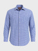 Men's Blue Slim Fit Checked Formal Shirt