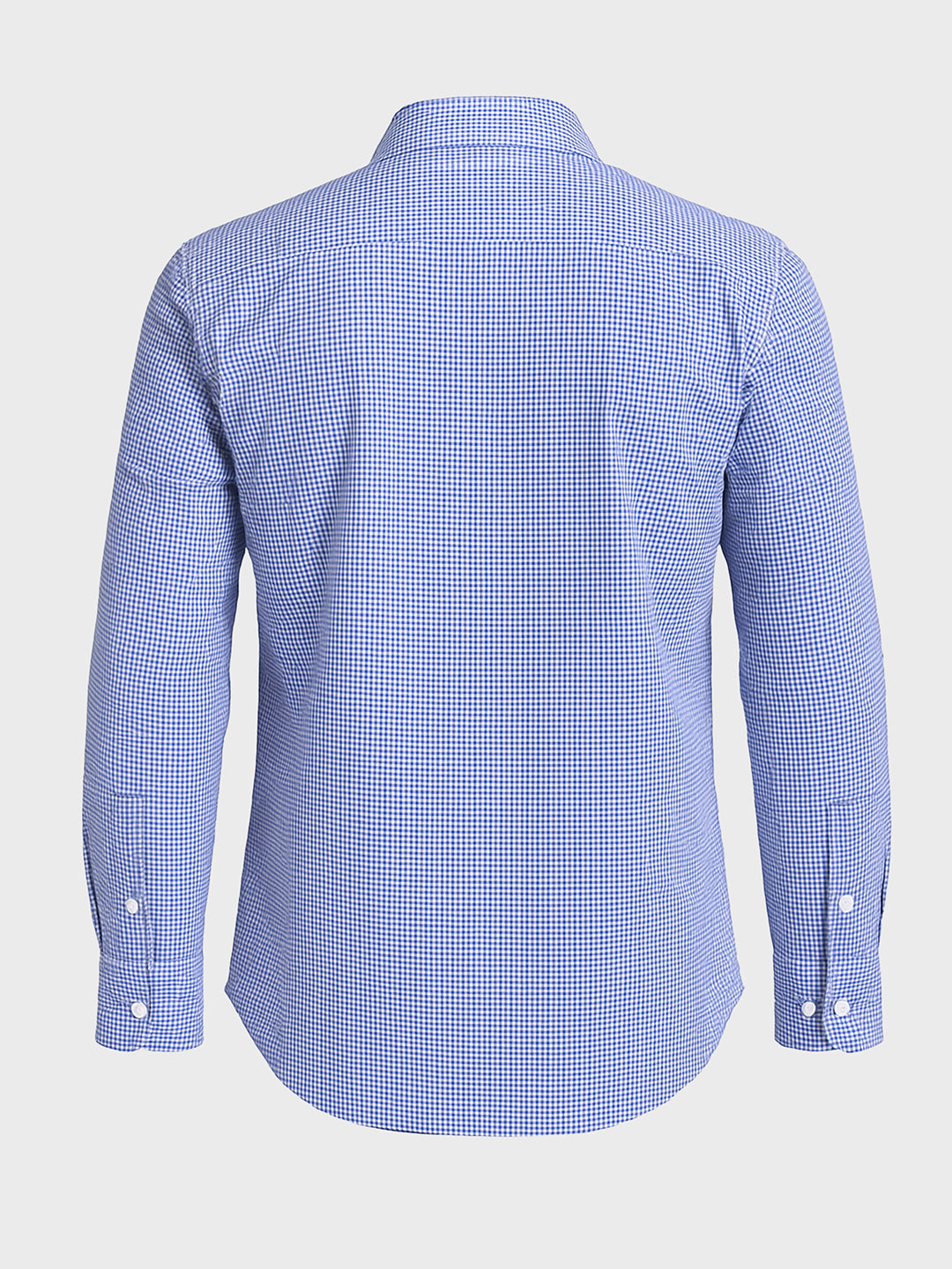 Men's Blue Slim Fit Checked Formal Shirt