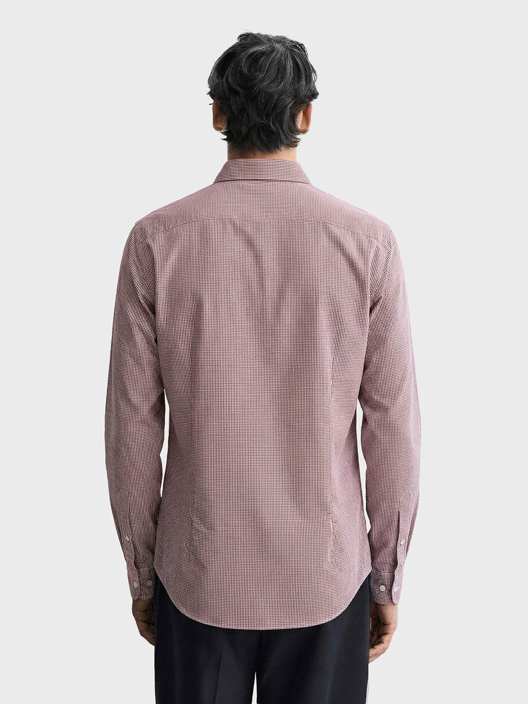 Men's Brown Slim Fit Checked Formal Shirt