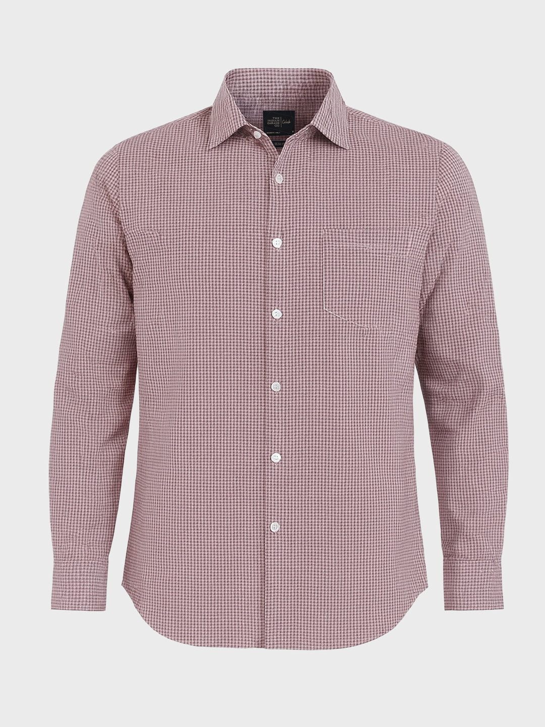 Men's Brown Slim Fit Checked Formal Shirt