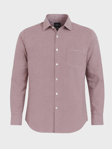 Men's Brown Slim Fit Checked Formal Shirt