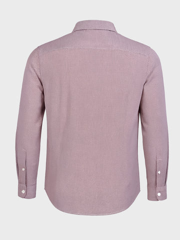 Men's Brown Slim Fit Checked Formal Shirt