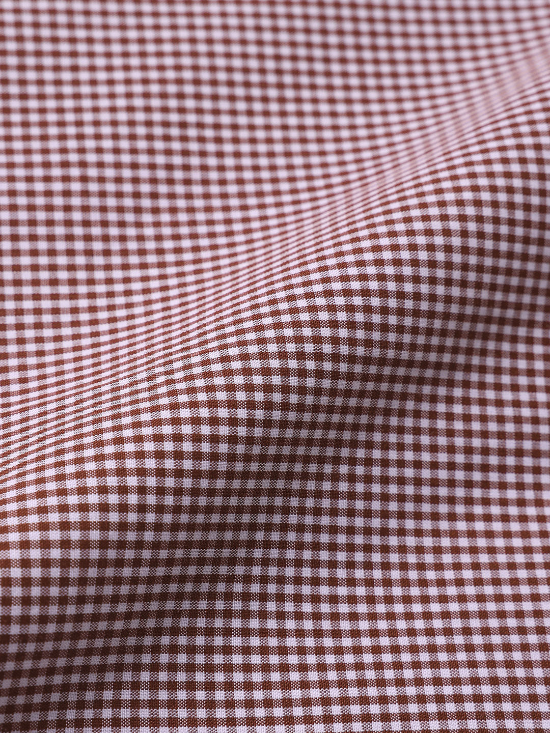 Men's Brown Slim Fit Checked Formal Shirt