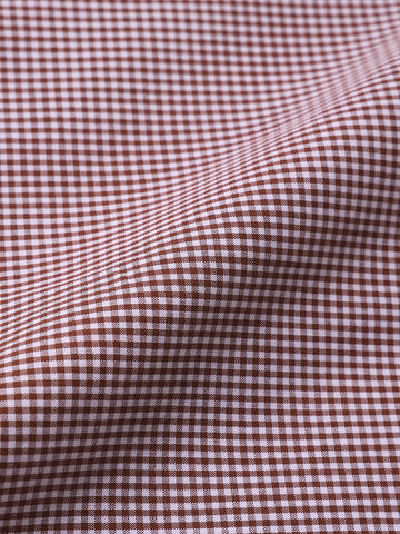 Men's Brown Slim Fit Checked Formal Shirt