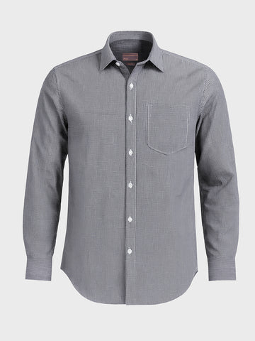 Men's Grey Slim Fit Checked Formal Shirt