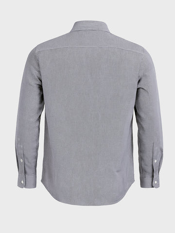 Men's Grey Slim Fit Checked Formal Shirt