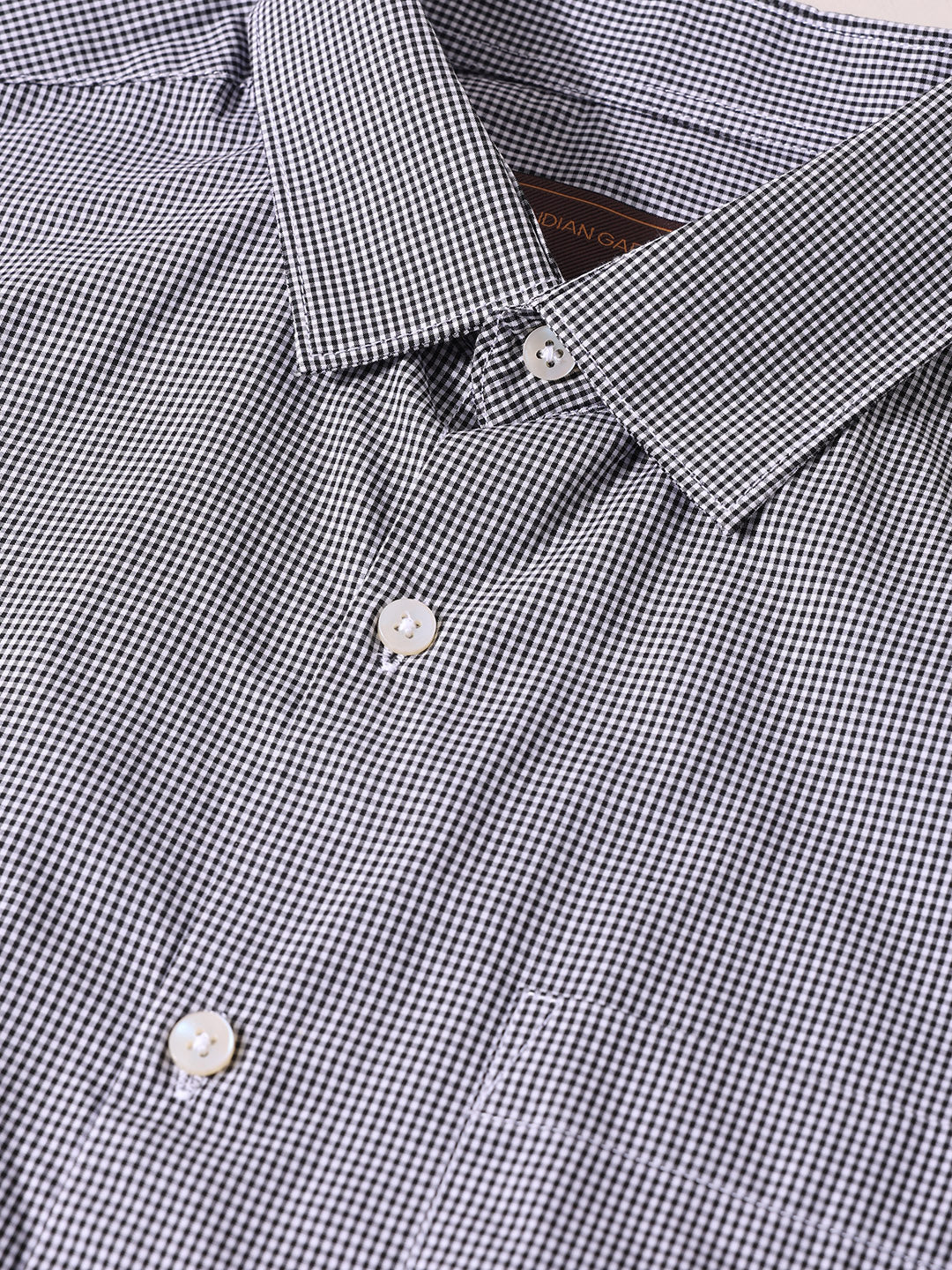Men's Grey Slim Fit Checked Formal Shirt