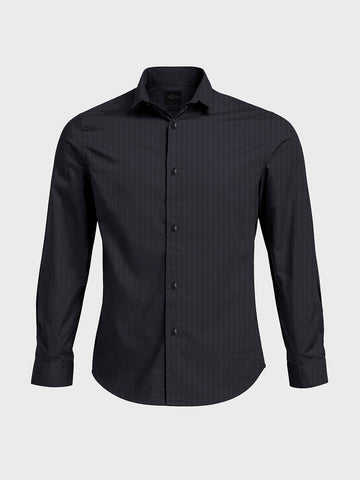 Men's Black Slim Fit Solid Casual Shirt