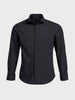 Men's Black Slim Fit Solid Casual Shirt