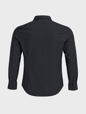 Men's Black Slim Fit Solid Casual Shirt