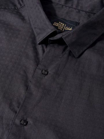 Men's Black Slim Fit Solid Casual Shirt