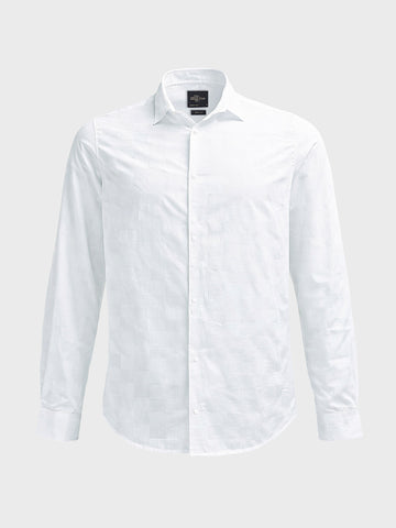 Men's White Slim Fit Solid Casual Shirt