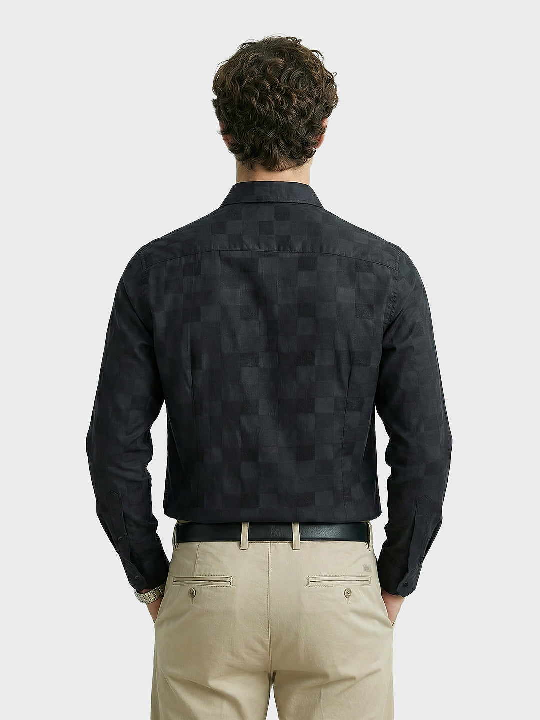 Men's Black Slim Fit Solid Casual Shirt
