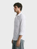 Men's White Slim Fit Striped Casual Shirt