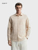 Men's Cream Slim Fit Striped Casual Shirt