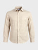 Men's Cream Slim Fit Striped Casual Shirt