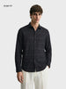 Men's Black Slim Fit Striped Casual Shirt