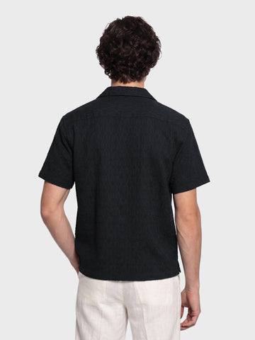 Men's Black Relaxed Fit Solid Casual Shirt
