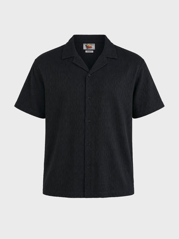 Men's Black Relaxed Fit Solid Casual Shirt