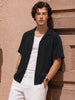 Men's Black Relaxed Fit Solid Casual Shirt