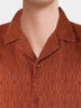 Men's Rust Relaxed Fit Solid Casual Shirt