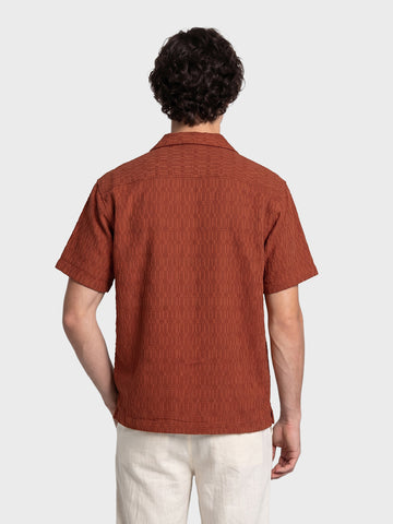 Men's Rust Relaxed Fit Solid Casual Shirt