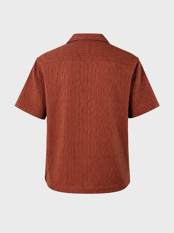 Men's Rust Relaxed Fit Solid Casual Shirt