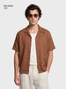 Men's Brown Relaxed Fit Solid Casual Shirt