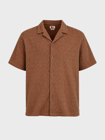 Men's Brown Relaxed Fit Solid Casual Shirt