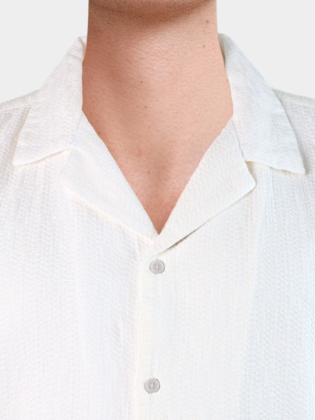 Men's White Relaxed Fit Solid Casual Shirt