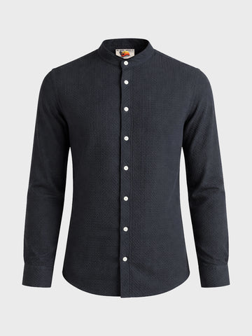 Men's Black Slim Fit Solid Casual Shirt