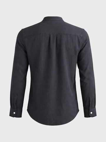 Men's Black Slim Fit Solid Casual Shirt