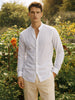 Men's White Slim Fit Textured Casual Shirt