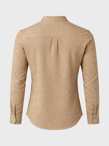 Men's Khaki Slim Fit Solid Casual Shirt