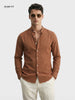 Men's Brown Slim Fit Textured Casual Shirt