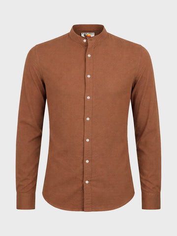 Men's Brown Slim Fit Textured Casual Shirt